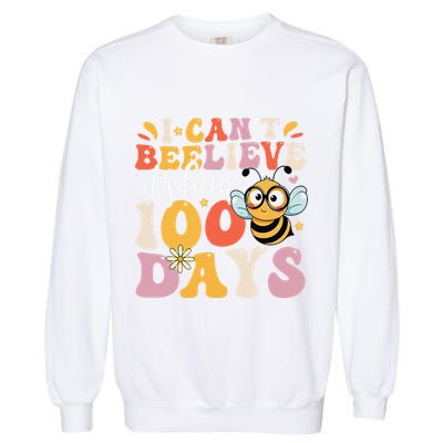 I CanT Believe Its Been 100 Days Funny 100 Days Smarter Bee Garment-Dyed Sweatshirt