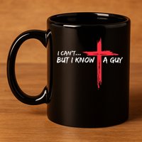I Can't But I Know A Guy Jesus Cross Funny Christian  11oz C Handle Ceramic Mug