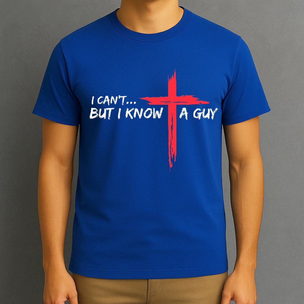 I Can't But I Know A Guy Jesus Cross Funny Christian  T-Shirt