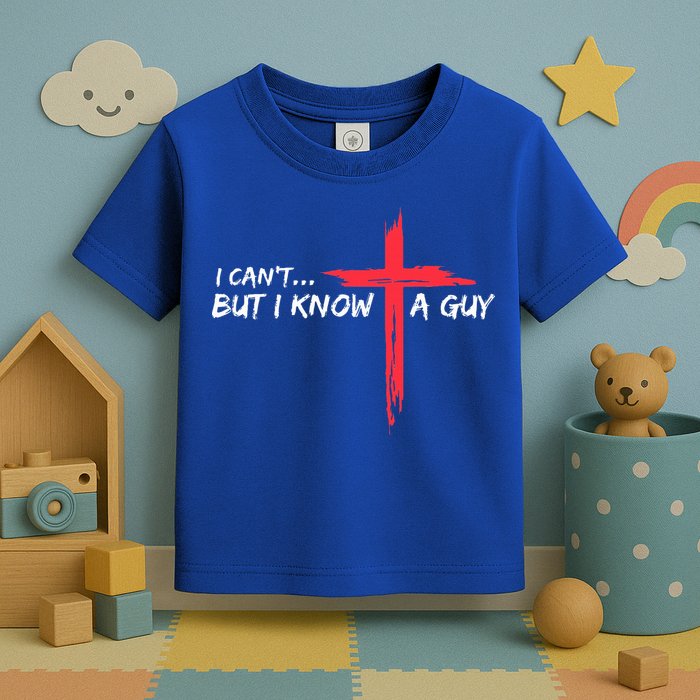I Can't But I Know A Guy Jesus Cross Funny Christian  Toddler T-Shirt