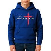 I Can't But I Know A Guy Jesus Cross Funny Christian  Kids Hoodie