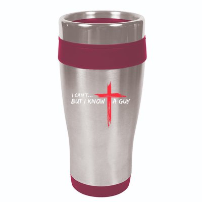 I Can't But I Know A Guy Jesus Cross Funny Christian  16oz Travel Tumbler