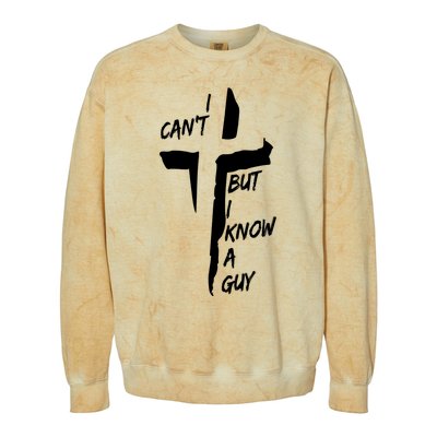 I CanT But I Know A Guy Jesus Cross Christian Christmas Colorblast Crewneck Sweatshirt