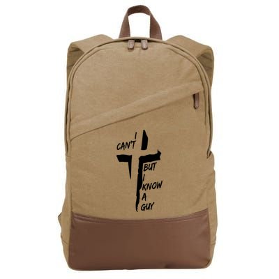 I CanT But I Know A Guy Jesus Cross Christian Christmas Cotton Canvas Backpack