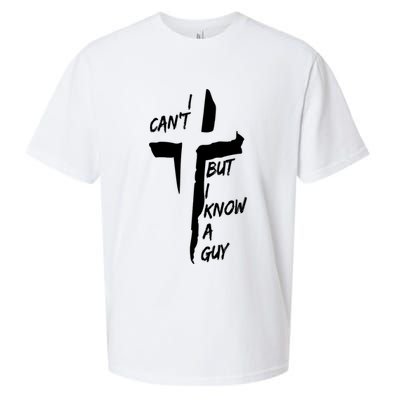 I CanT But I Know A Guy Jesus Cross Christian Christmas Sueded Cloud Jersey T-Shirt
