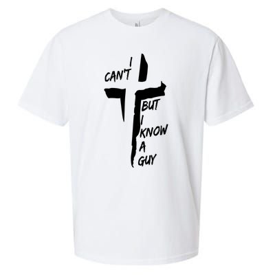 I CanT But I Know A Guy Jesus Cross Christian Christmas Sueded Cloud Jersey T-Shirt