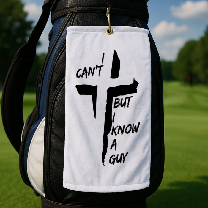 I CanT But I Know A Guy Jesus Cross Christian Christmas Golf Towel