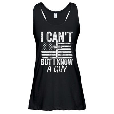 I Cant But I Know A Guy Jesus Cross Funny Christian Ladies Essential Flowy Tank