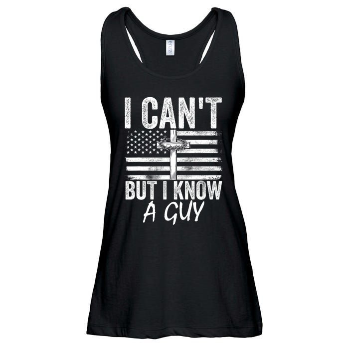 I Cant But I Know A Guy Jesus Cross Funny Christian Ladies Essential Flowy Tank