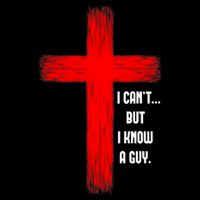 I Cant But I Know A Guy Jesus Cross Pom Pom 12in Knit Beanie