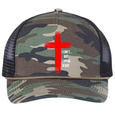 I Cant But I Know A Guy Jesus Cross Retro Rope Trucker Hat Cap