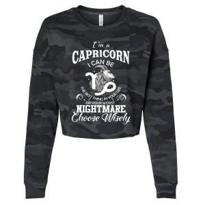 I Can Be! Capricorn Zodiac Sign Birthday Gift Cropped Pullover Crew