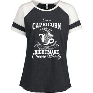 I Can Be! Capricorn Zodiac Sign Birthday Gift Enza Ladies Jersey Colorblock Tee