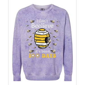 I CanT Believe Its Been 100 Days Funny Bee 100th Day School Colorblast Crewneck Sweatshirt