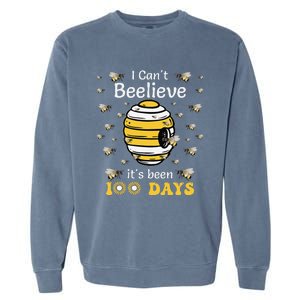 I CanT Believe Its Been 100 Days Funny Bee 100th Day School Garment-Dyed Sweatshirt