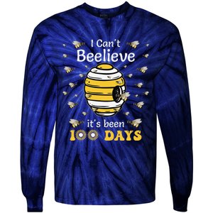 I CanT Believe Its Been 100 Days Funny Bee 100th Day School Tie-Dye Long Sleeve Shirt