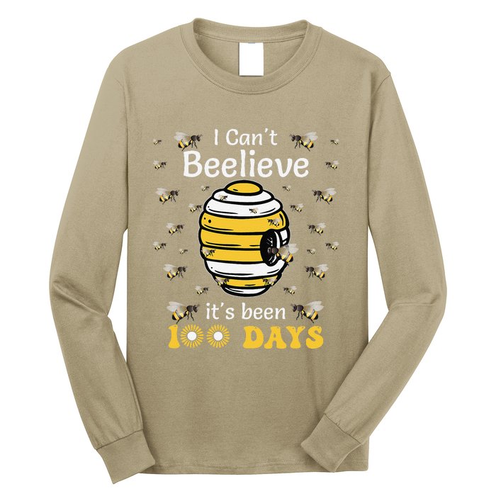 I CanT Believe Its Been 100 Days Funny Bee 100th Day School Long Sleeve Shirt