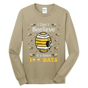 I CanT Believe Its Been 100 Days Funny Bee 100th Day School Tall Long Sleeve T-Shirt