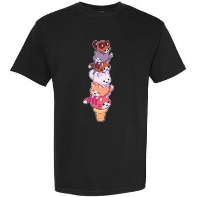 Ice Cream Cats Cute Eat Sweet Gelato Sherbet Kitty Lover Garment-Dyed Heavyweight T-Shirt