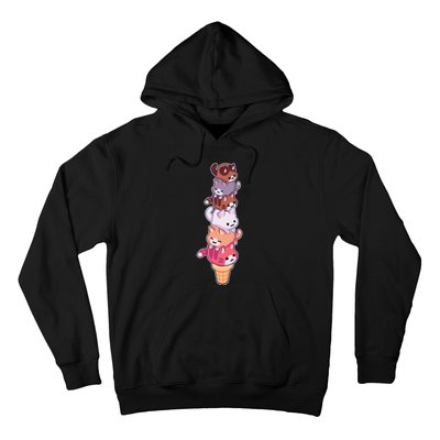 Ice Cream Cats Cute Eat Sweet Gelato Sherbet Kitty Lover Hoodie