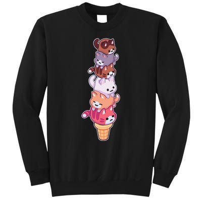 Ice Cream Cats Cute Eat Sweet Gelato Sherbet Kitty Lover Sweatshirt