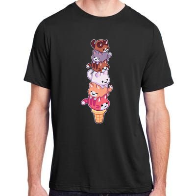 Ice Cream Cats Cute Eat Sweet Gelato Sherbet Kitty Lover Adult ChromaSoft Performance T-Shirt