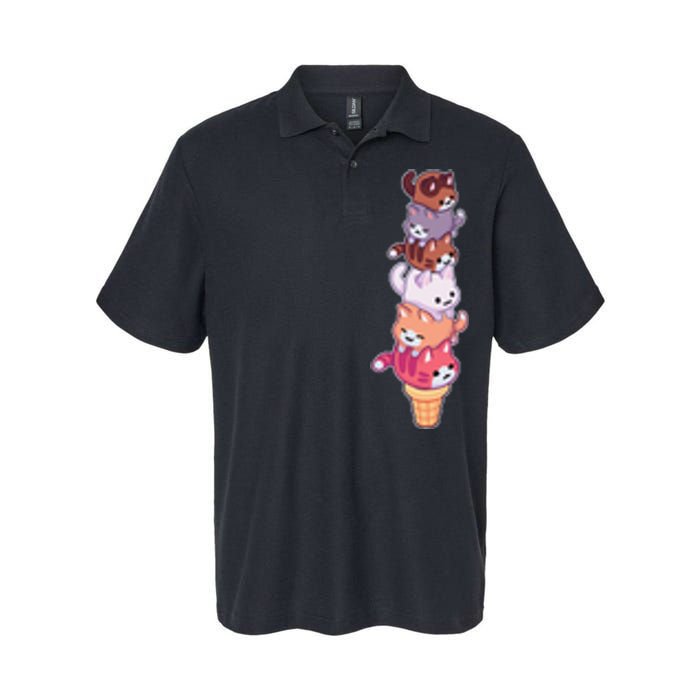 Ice Cream Cats Cute Eat Sweet Gelato Sherbet Kitty Lover Softstyle Adult Sport Polo