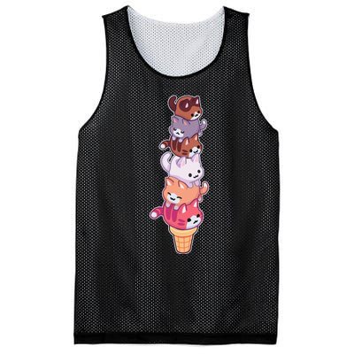 Ice Cream Cats Cute Eat Sweet Gelato Sherbet Kitty Lover Mesh Reversible Basketball Jersey Tank