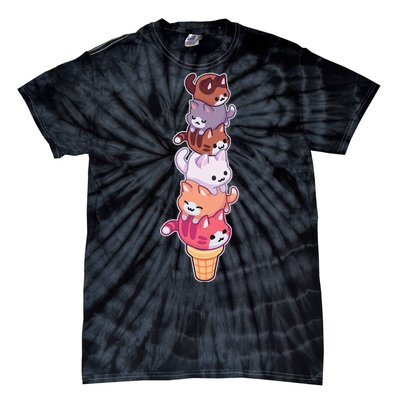 Ice Cream Cats Cute Eat Sweet Gelato Sherbet Kitty Lover Tie-Dye T-Shirt