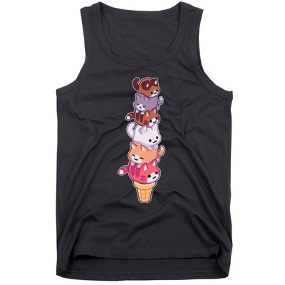 Ice Cream Cats Cute Eat Sweet Gelato Sherbet Kitty Lover Tank Top