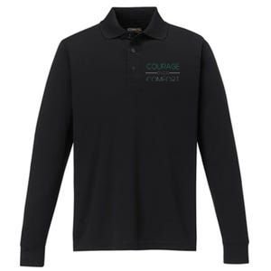 Inspirational Courage Comfort Gift Performance Long Sleeve Polo