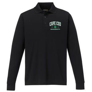 Irish Cape Cod Gift St Patricks Day Gift Mass Usa Performance Long Sleeve Polo