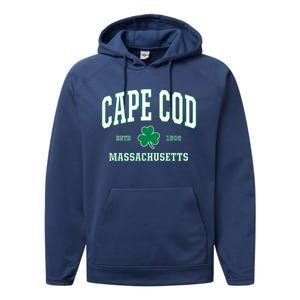 Irish Cape Cod Gift St Patricks Day Gift Mass Usa Performance Fleece Hoodie