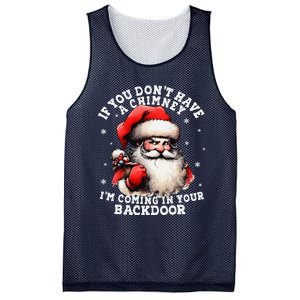 I Can Come Down Your Chimney But I Prefer The Back Door Xmas Mesh Reversible Basketball Jersey Tank