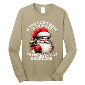 I Can Come Down Your Chimney But I Prefer The Back Door Xmas Long Sleeve Shirt