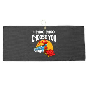 I Choo Choo Choose You Gift Train Lover Valentine's Day Outfit Gift Large Microfiber Waffle Golf Towel