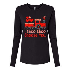 I Choo Choo Choose You Cute Train Heart Valentines Day Gift Womens Cotton Relaxed Long Sleeve T-Shirt