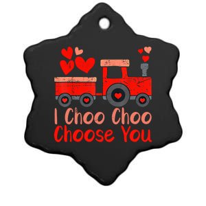 I Choo Choo Choose You Cute Train Heart Valentines Day Gift Ceramic Star Ornament