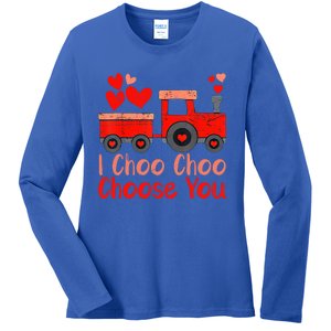 I Choo Choo Choose You Cute Train Heart Valentines Day Gift Ladies Long Sleeve Shirt