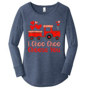 I Choo Choo Choose You Cute Train Heart Valentines Day Gift Women's Perfect Tri Tunic Long Sleeve Shirt