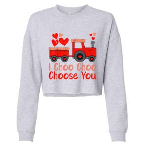 I Choo Choo Choose You Cute Train Heart Valentines Day Gift Cropped Pullover Crew