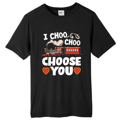 I Choo Choo Choose You Valentines Train Railroad Gift Tall Fusion ChromaSoft Performance T-Shirt