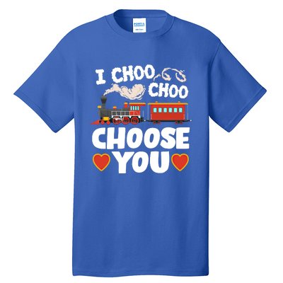 I Choo Choo Choose You Valentines Train Railroad Gift Tall T-Shirt