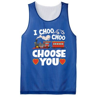 I Choo Choo Choose You Valentines Train Railroad Gift Mesh Reversible Basketball Jersey Tank