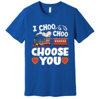 I Choo Choo Choose You Valentines Train Railroad Gift Premium T-Shirt