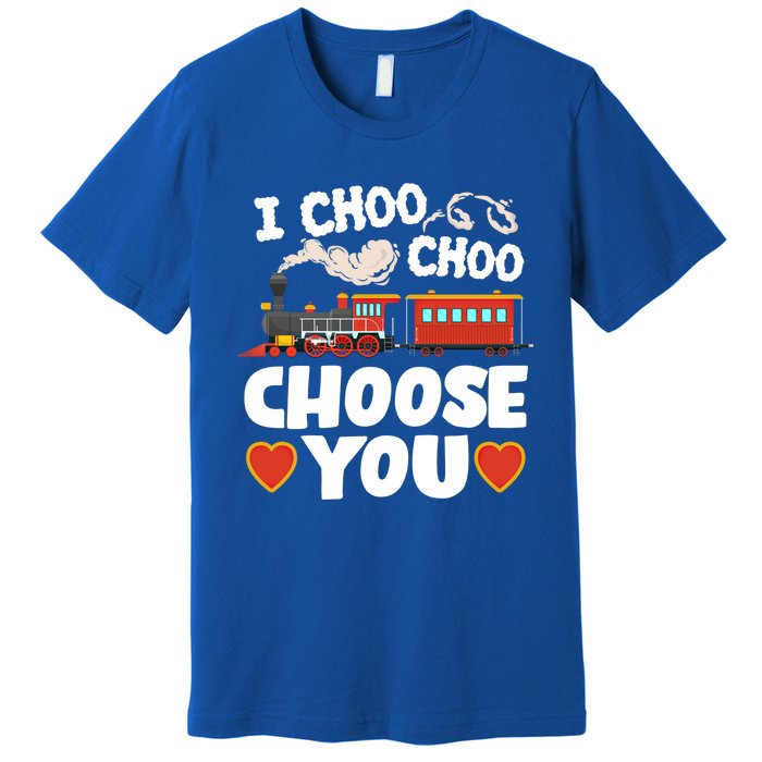 I Choo Choo Choose You Valentines Train Railroad Gift Premium T-Shirt