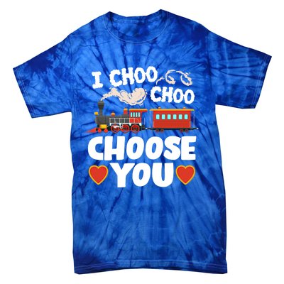 I Choo Choo Choose You Valentines Train Railroad Gift Tie-Dye T-Shirt