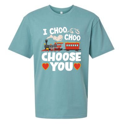 I Choo Choo Choose You Valentines Train Railroad Gift Sueded Cloud Jersey T-Shirt