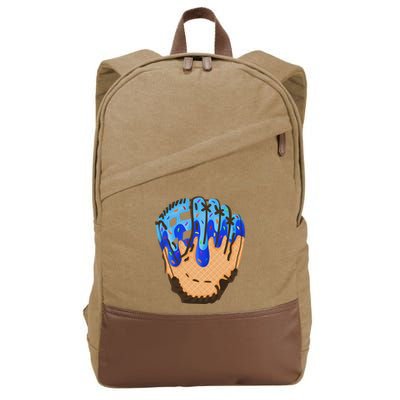 Ice Cream Cone Baseball Glove Drip Cotton Canvas Backpack