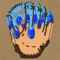 Ice Cream Cone Baseball Glove Drip Cotton Canvas Backpack